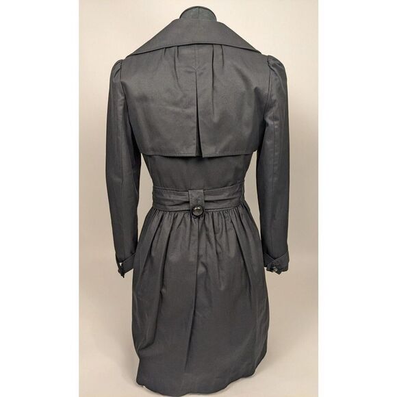 Manoush Anthropologie Black Overcoat Jacket Small Large Buttons Pockets Size 38 - Picture 8 of 13